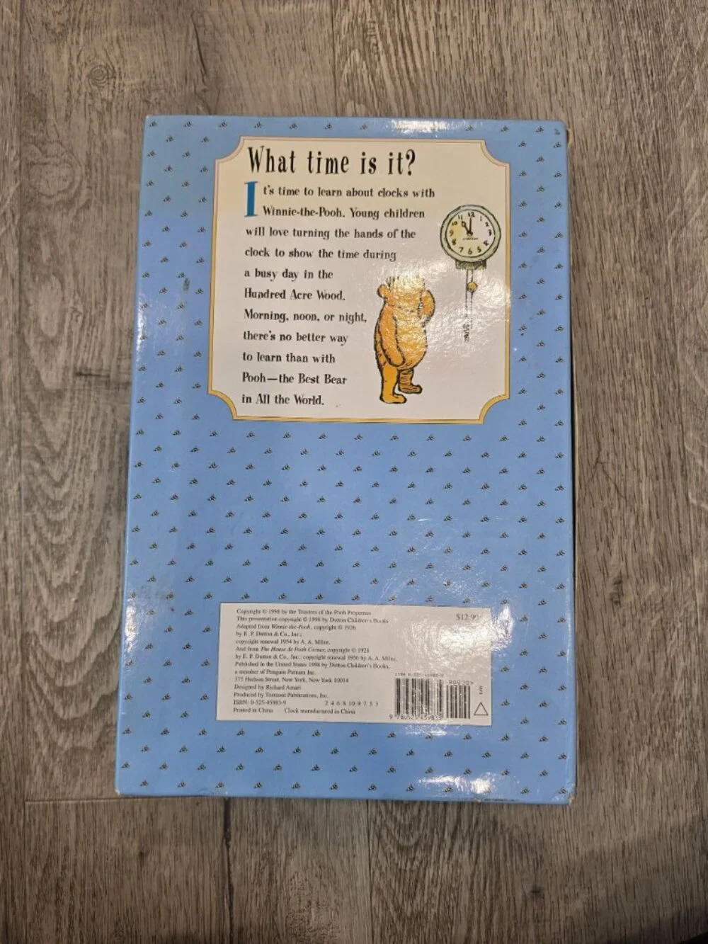 Poohs First Clock Interactive Childrens Book By A.A. Milne With Clock